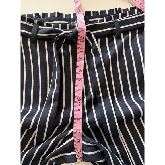Banana Republic Blake Wide Leg Crop Pants Navy White Stripe Nautical Preppy 12 - Picture 14 of 16